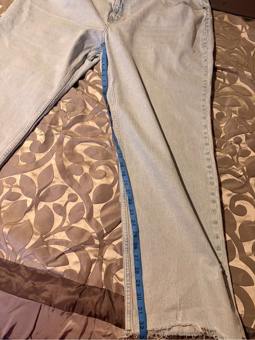 NWT 24w Tall Abercrombie & Fitch Light Blue High-Rise Straight Jeans curve love - Picture 6 of 14